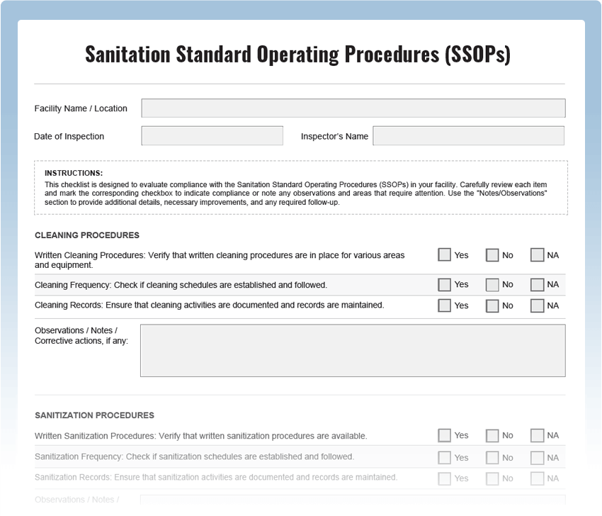 SSOP Audit