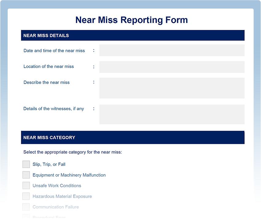 Near Miss Report Template Free Word PDF And Excel Download The 