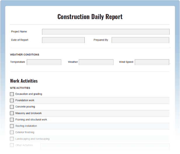 Daily Report Checklist