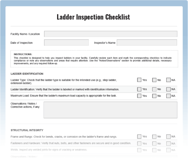 Ladder Inspection Checklist