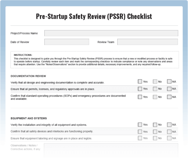 Floor Inspection Checklist